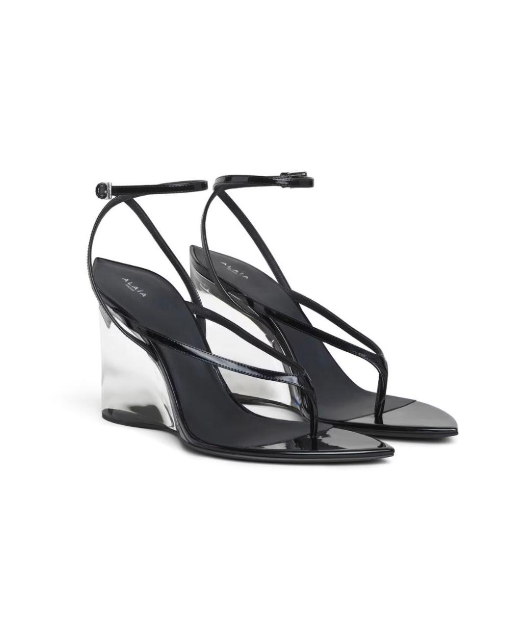 ALAIA Черные кожаные босоножки, фото 2