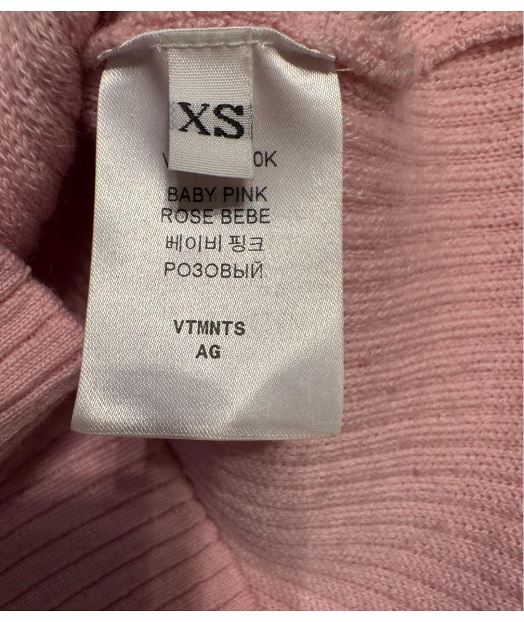 VETEMENTS Розовый шерстяной джемпер / свитер, фото 5