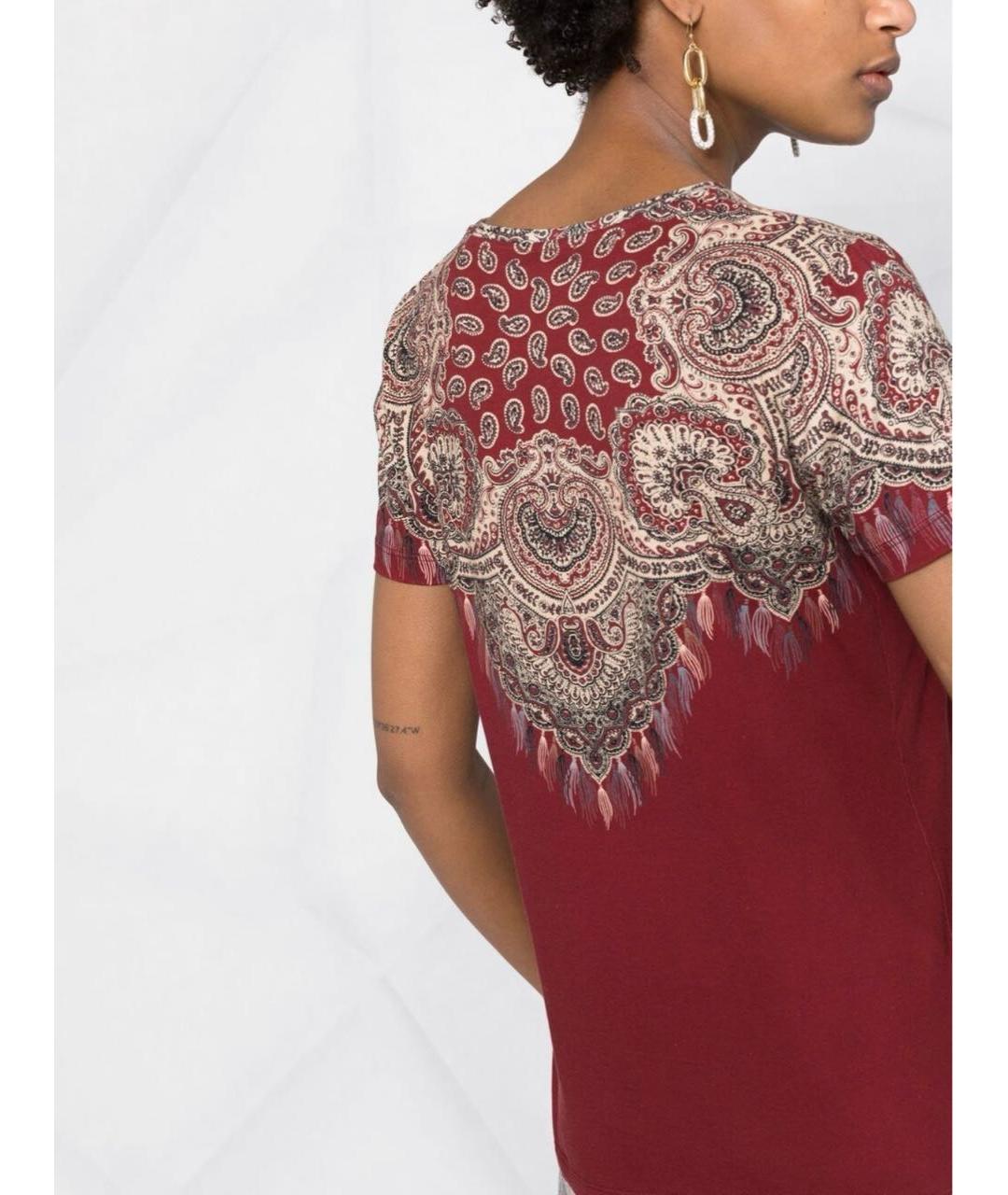 ETRO Бордовая хлопковая футболка, фото 5