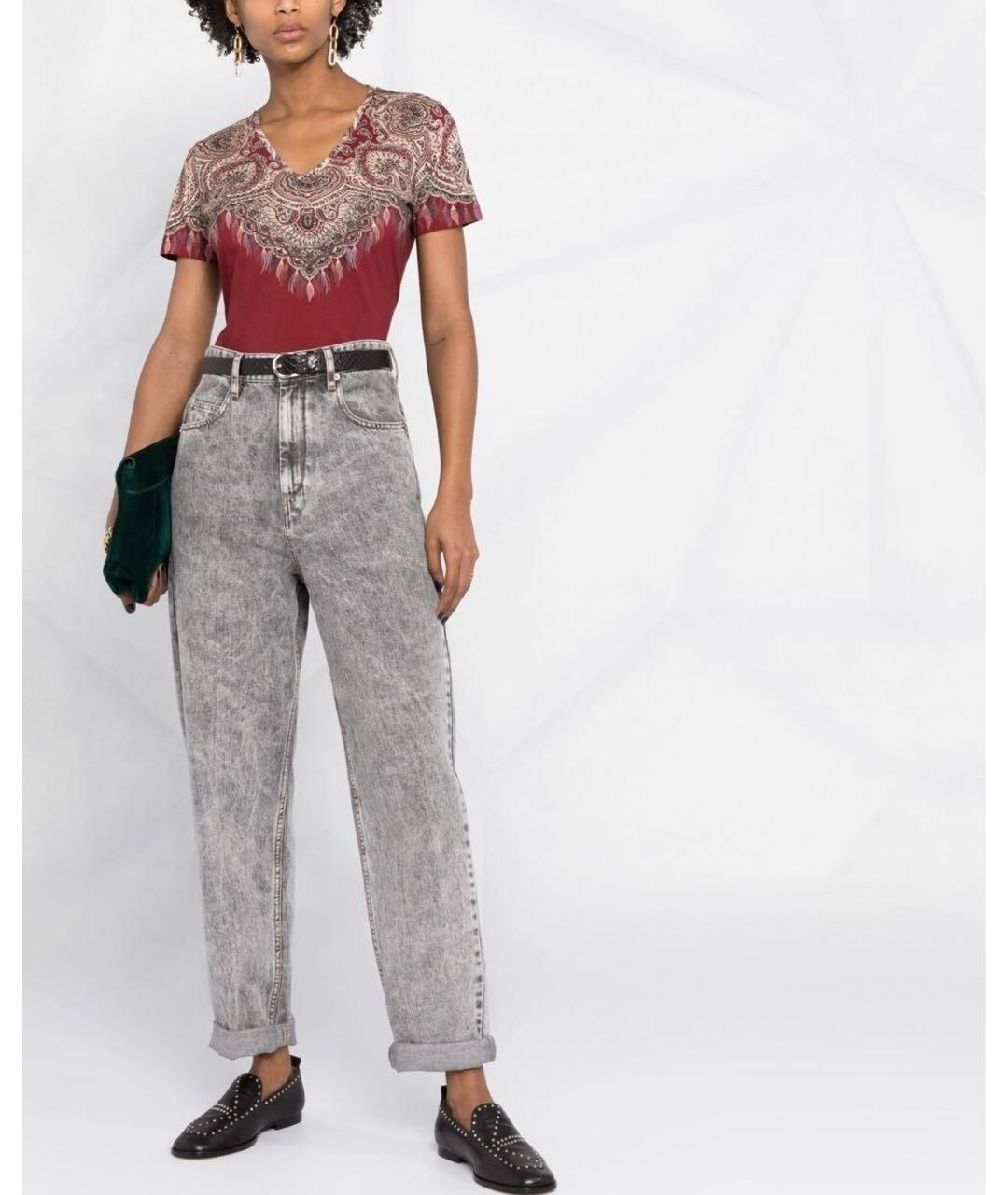 ETRO Бордовая хлопковая футболка, фото 2