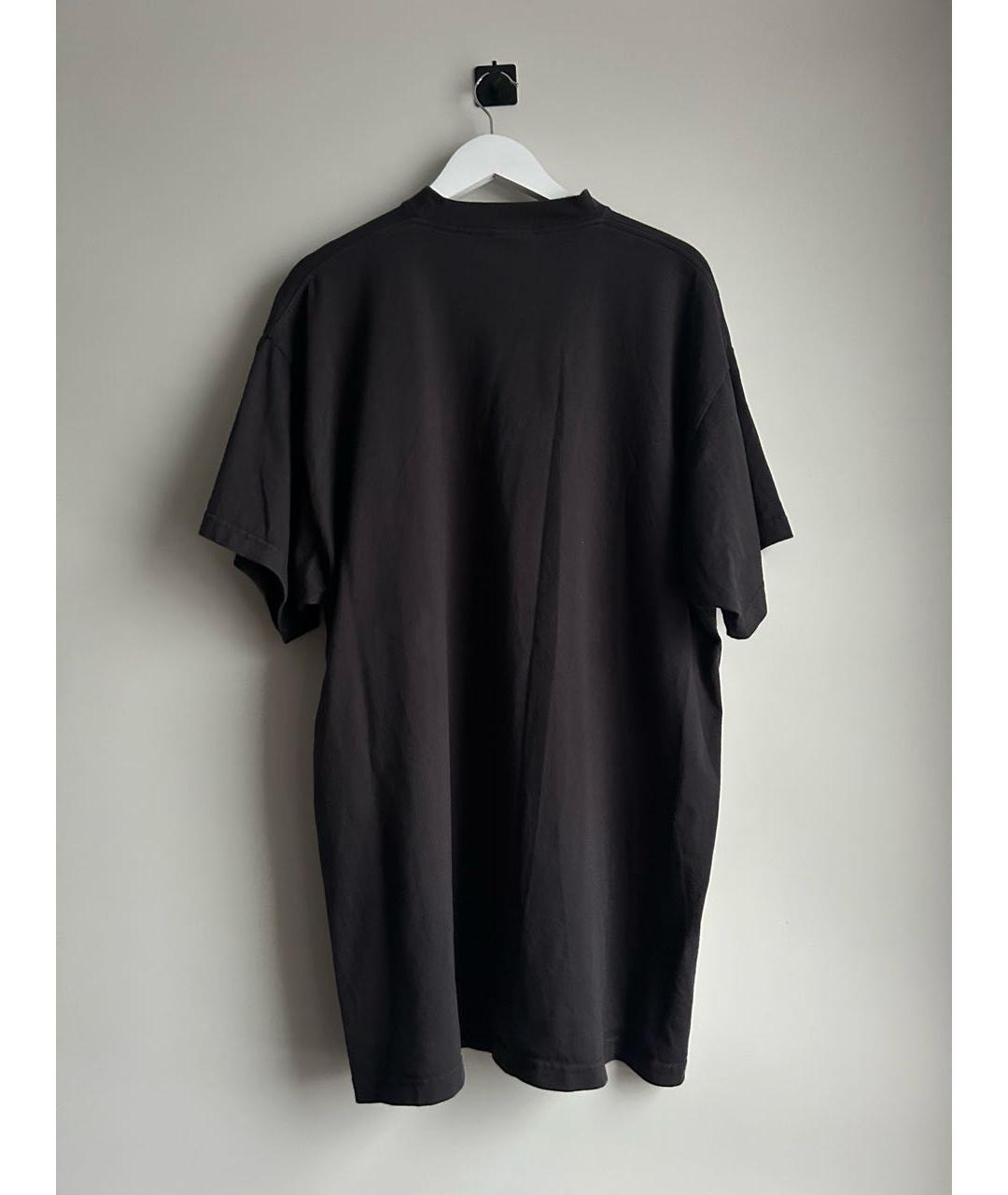 BALENCIAGA Черная хлопковая футболка, фото 2