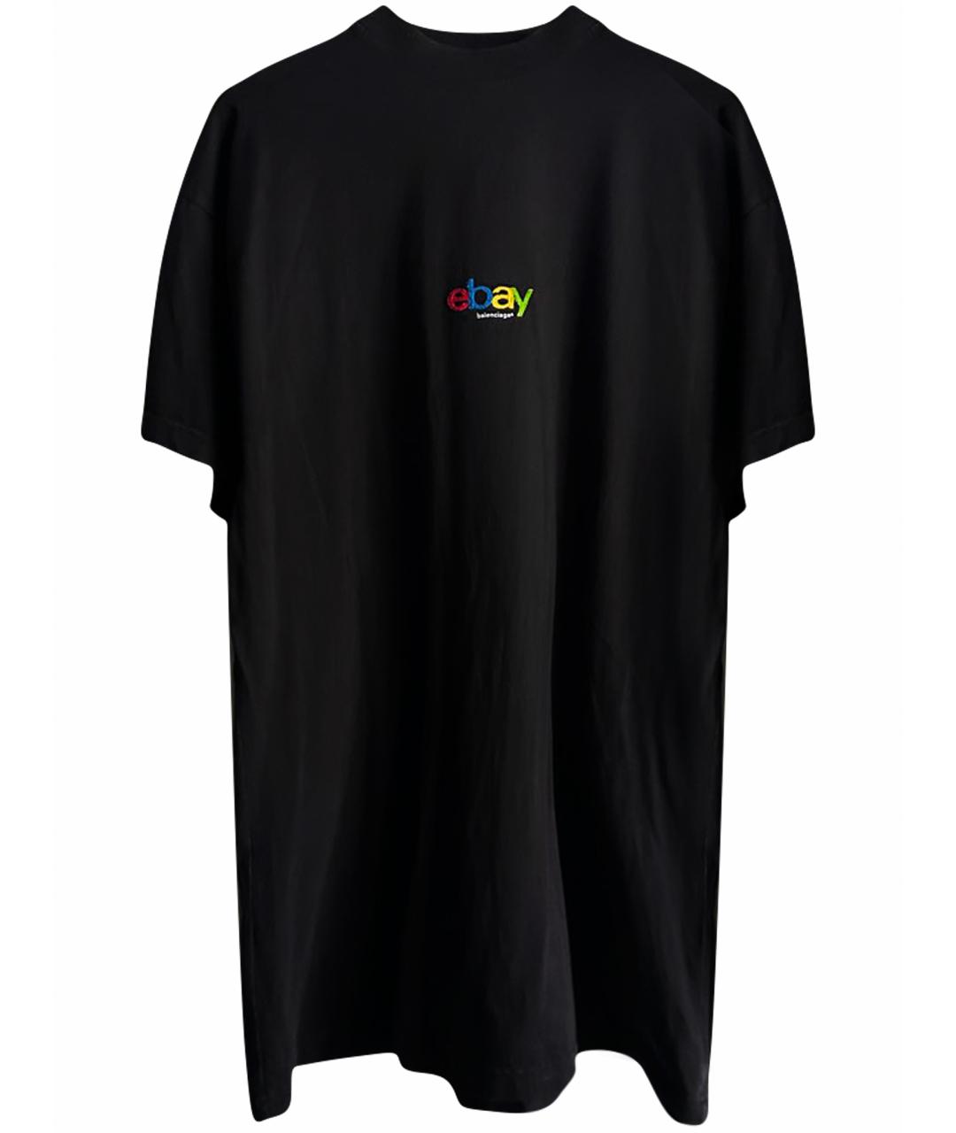 BALENCIAGA Черная хлопковая футболка, фото 1