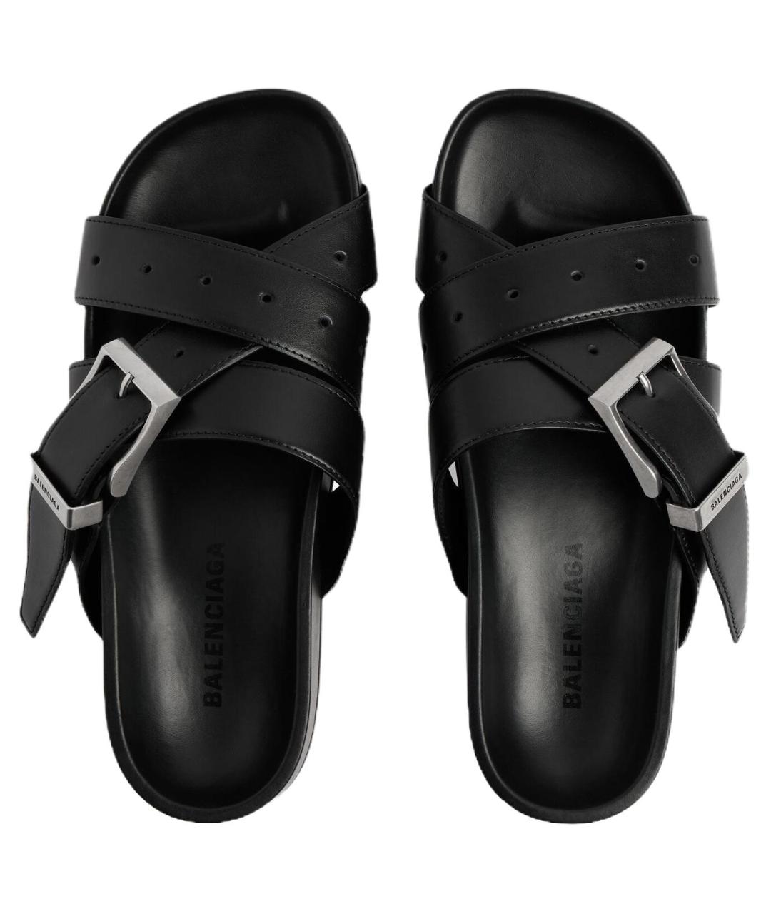 BALENCIAGA Черные шлепанцы, фото 5