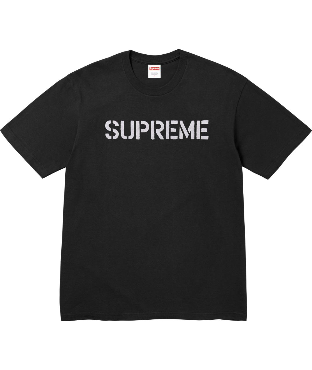 SUPREME Черная футболка, фото 1