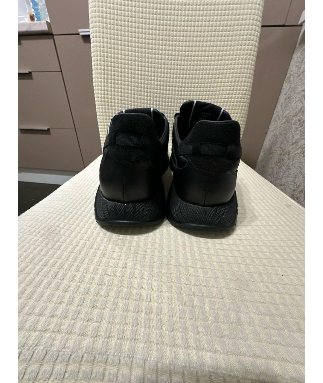 Principe di Bologna Черные кожаные низкие кроссовки / кеды, фото 4