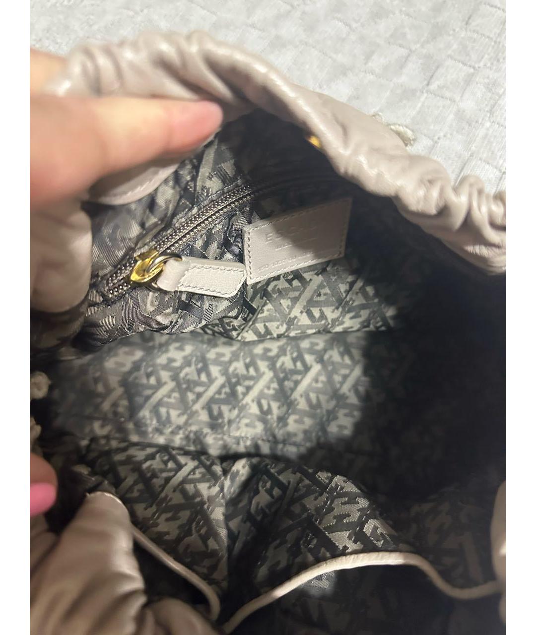 ESCADA Бежевая кожаная сумка с короткими ручками, фото 5