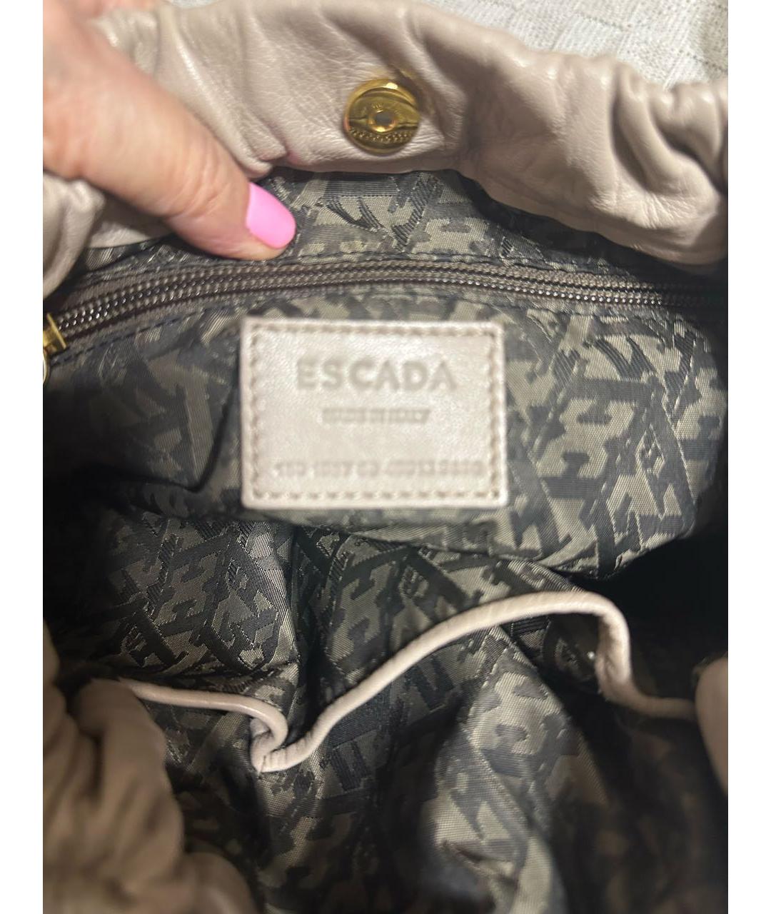 ESCADA Бежевая кожаная сумка с короткими ручками, фото 4