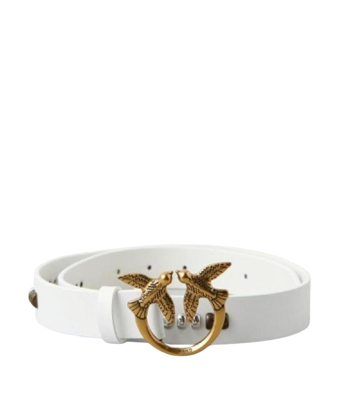PINKO Белый кожаный ремень, фото 1