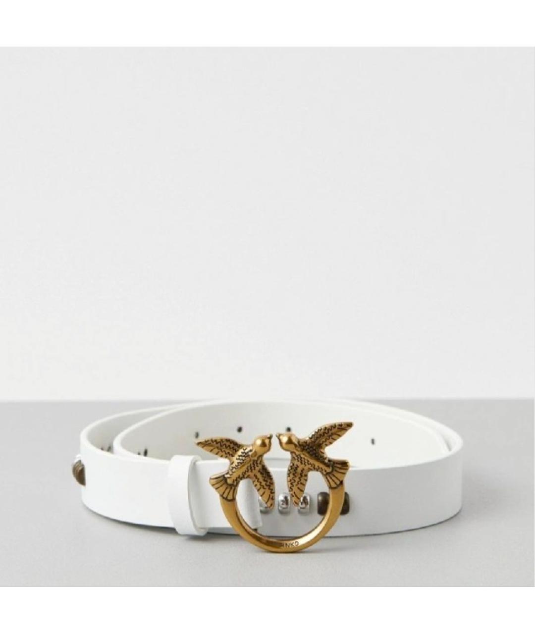 PINKO Белый кожаный ремень, фото 5