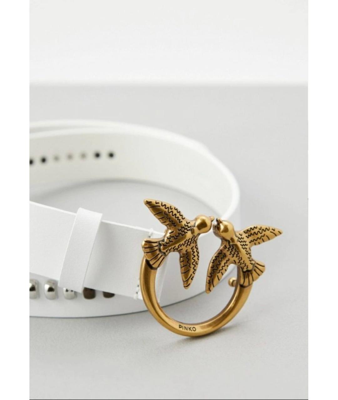 PINKO Белый кожаный ремень, фото 3