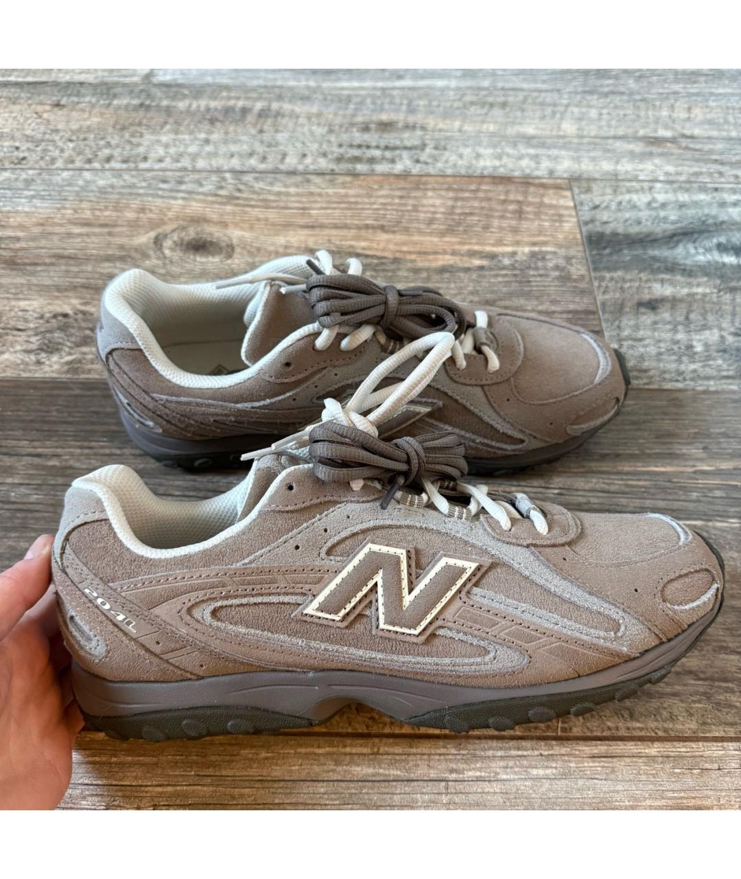 NEW BALANCE Бежевые замшевые кроссовки, фото 6