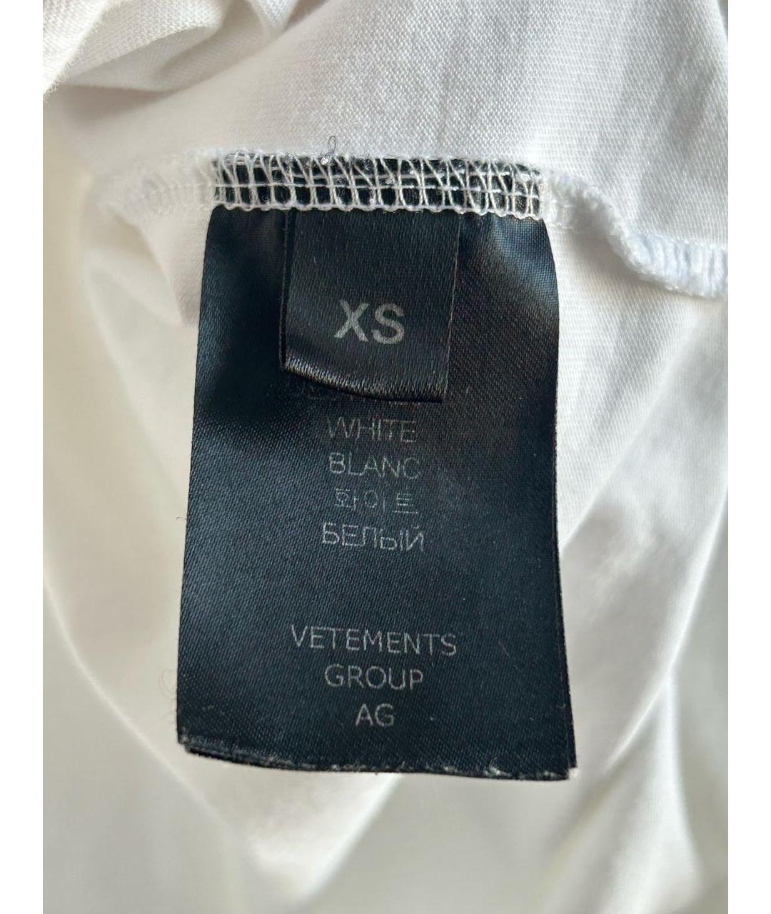 VETEMENTS Белая хлопковая футболка, фото 5