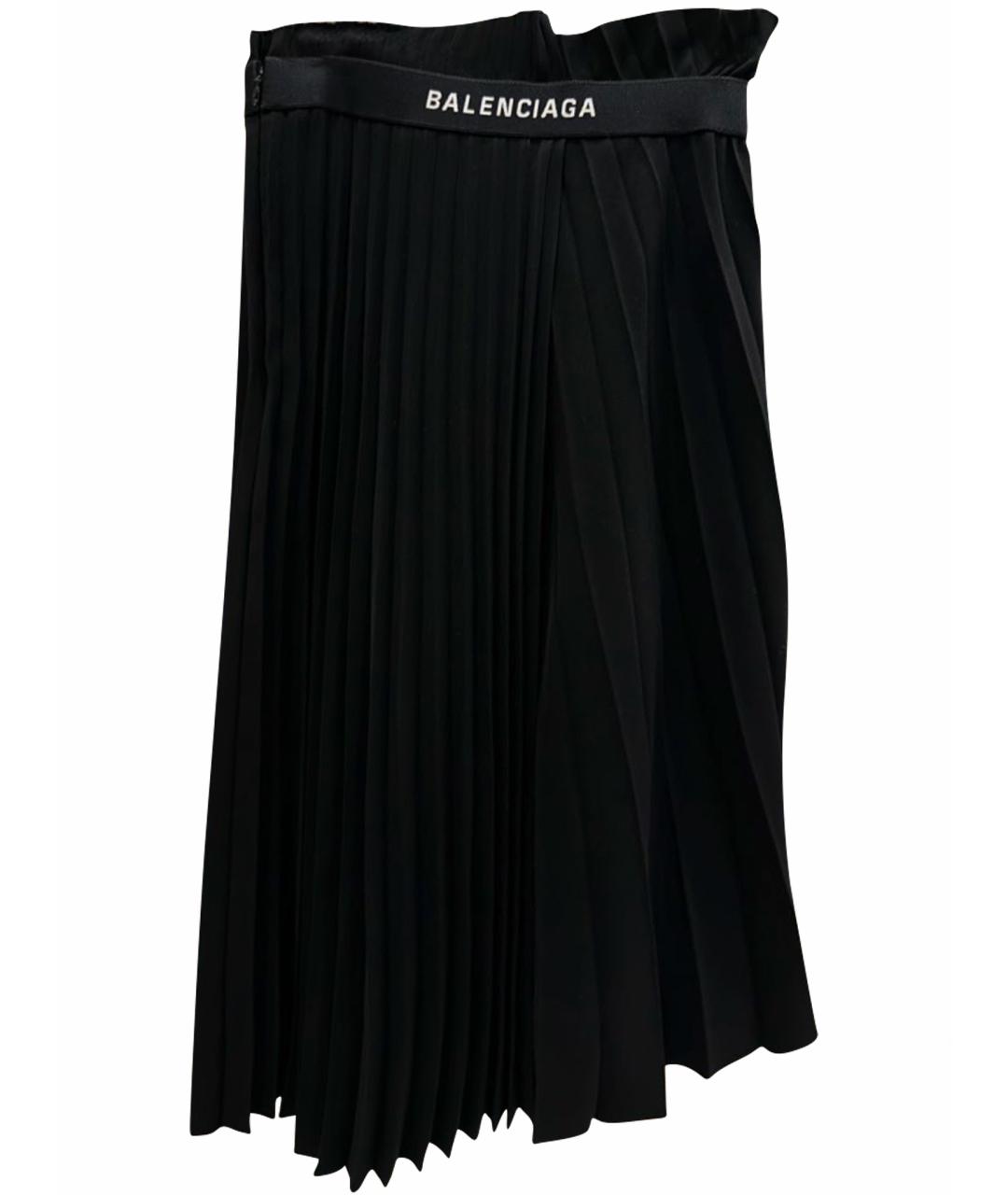 BALENCIAGA Черная вискозная юбка миди, фото 1