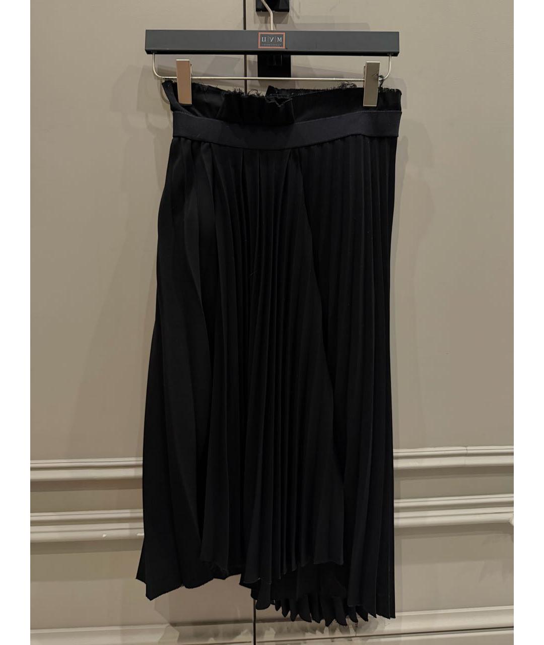 BALENCIAGA Черная вискозная юбка миди, фото 2
