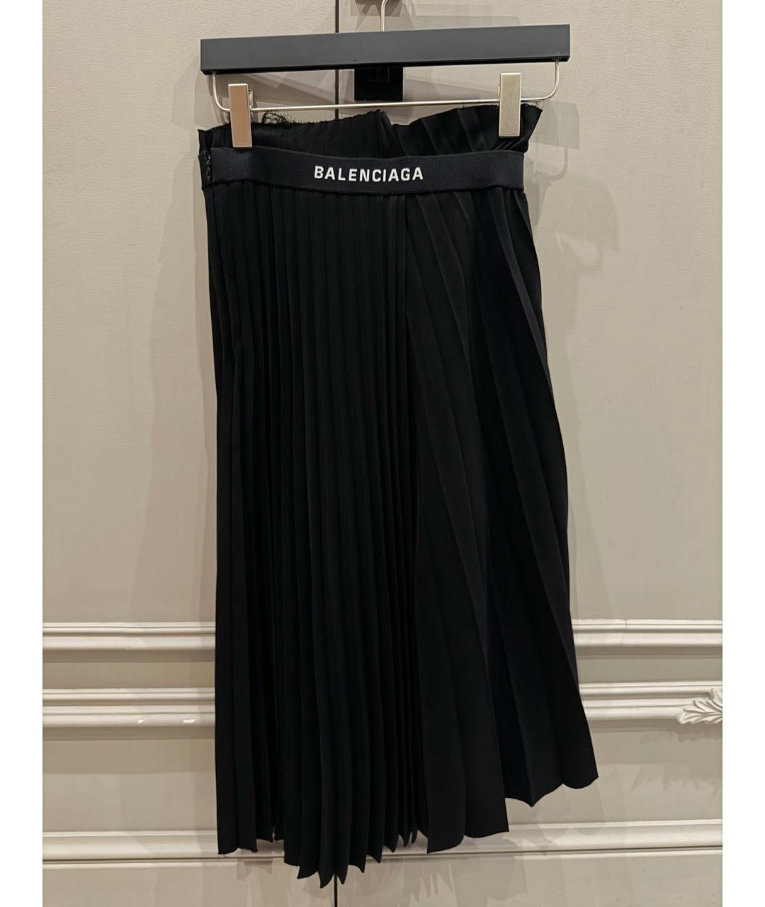 BALENCIAGA Черная вискозная юбка миди, фото 6