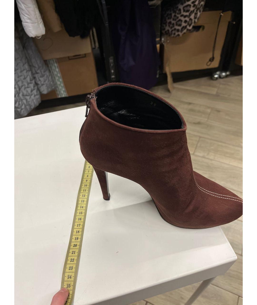 KITON Коричневые замшевые ботильоны, фото 8