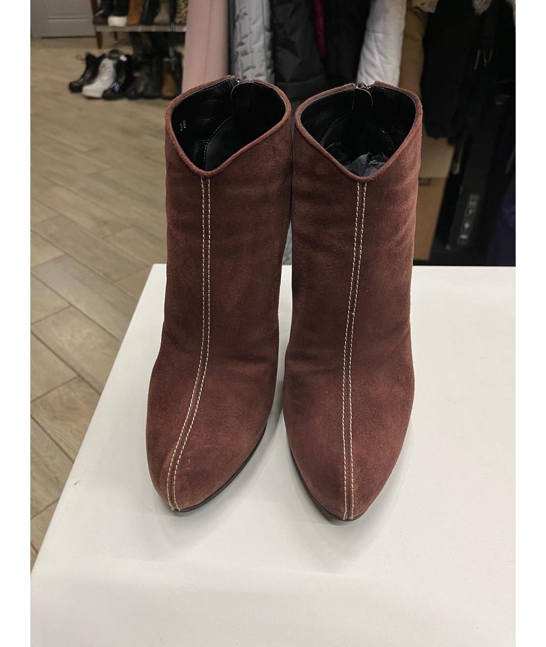 KITON Коричневые замшевые ботильоны, фото 5