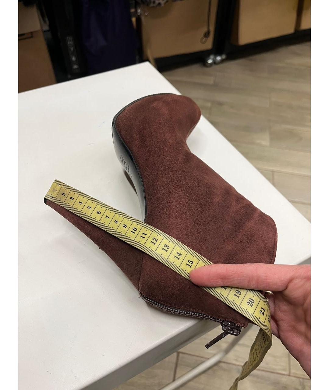 KITON Коричневые замшевые ботильоны, фото 7