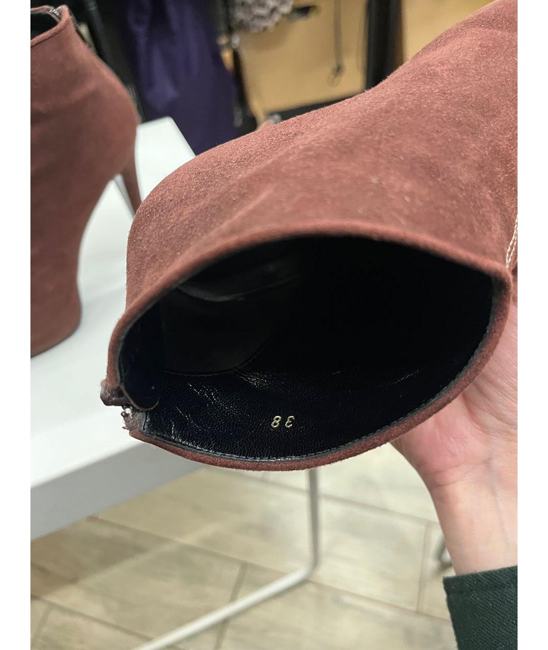 KITON Коричневые замшевые ботильоны, фото 6