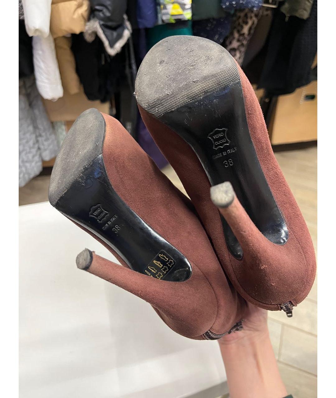 KITON Коричневые замшевые ботильоны, фото 3