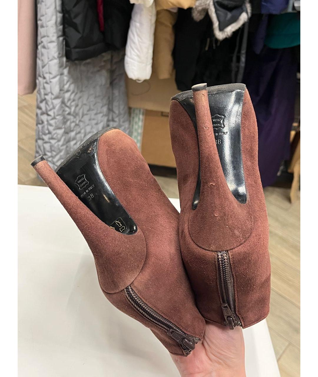 KITON Коричневые замшевые ботильоны, фото 2