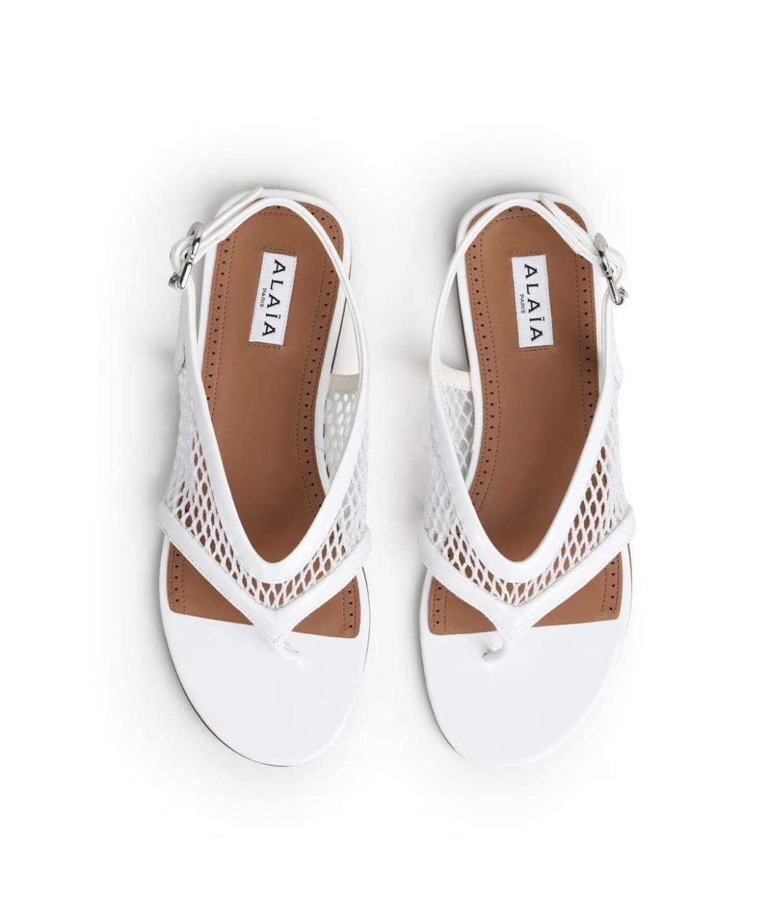 ALAIA Белые кожаные сандалии, фото 4
