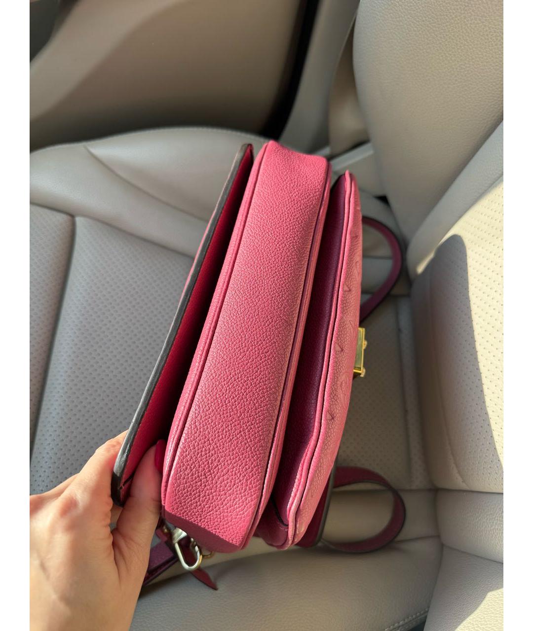 LOUIS VUITTON Розовая кожаная сумка через плечо, фото 6