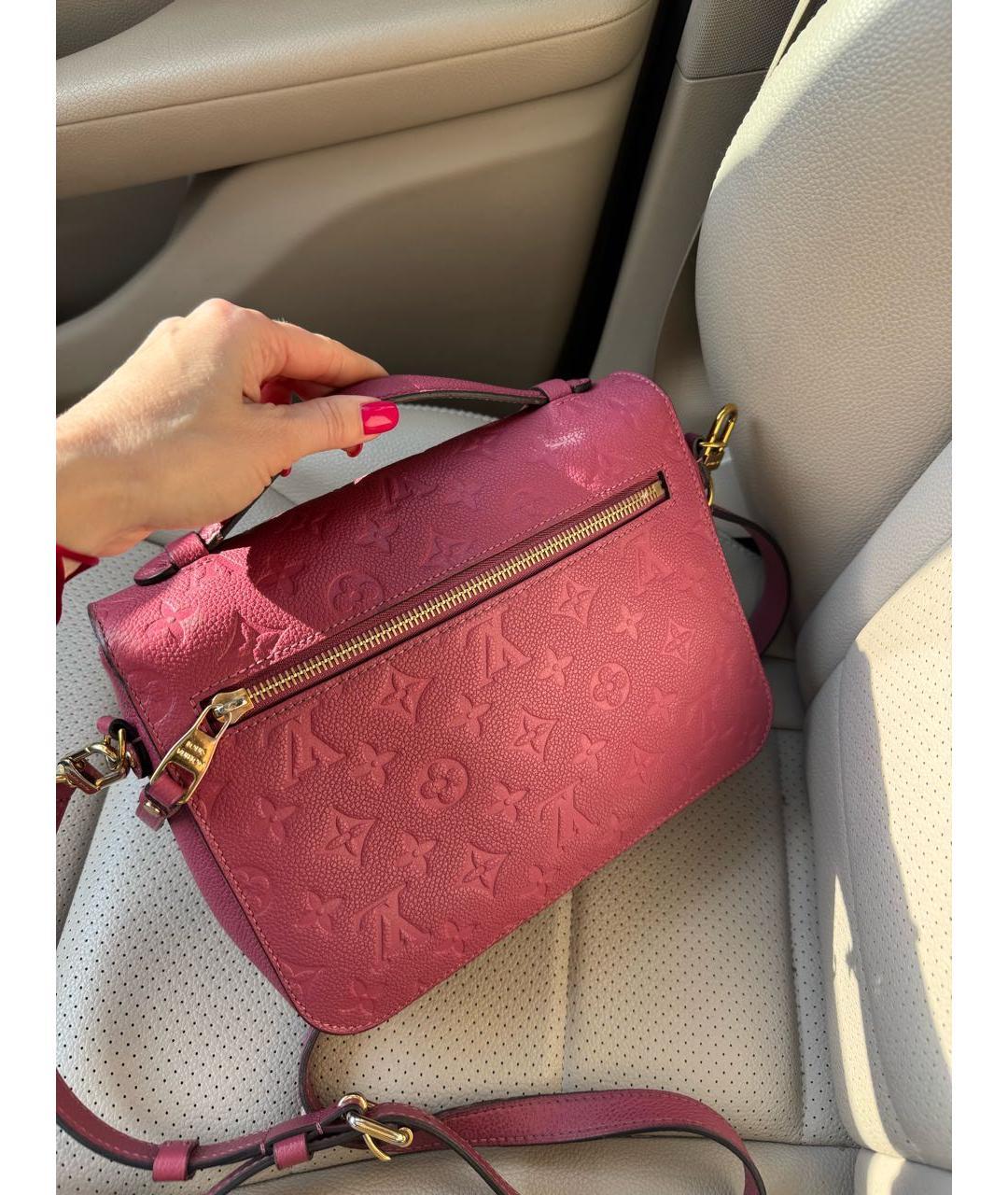 LOUIS VUITTON Розовая кожаная сумка через плечо, фото 5