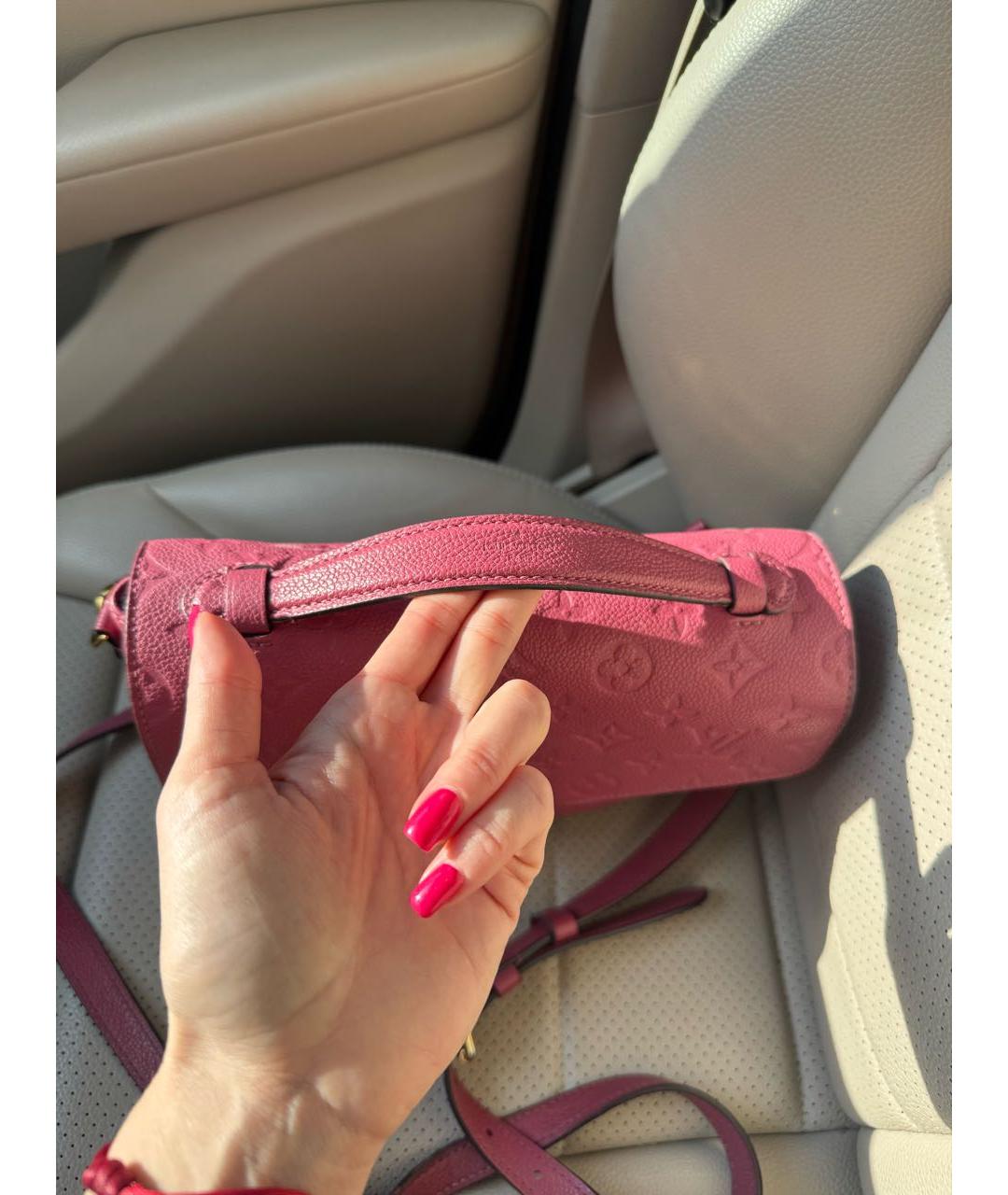 LOUIS VUITTON Розовая кожаная сумка через плечо, фото 4
