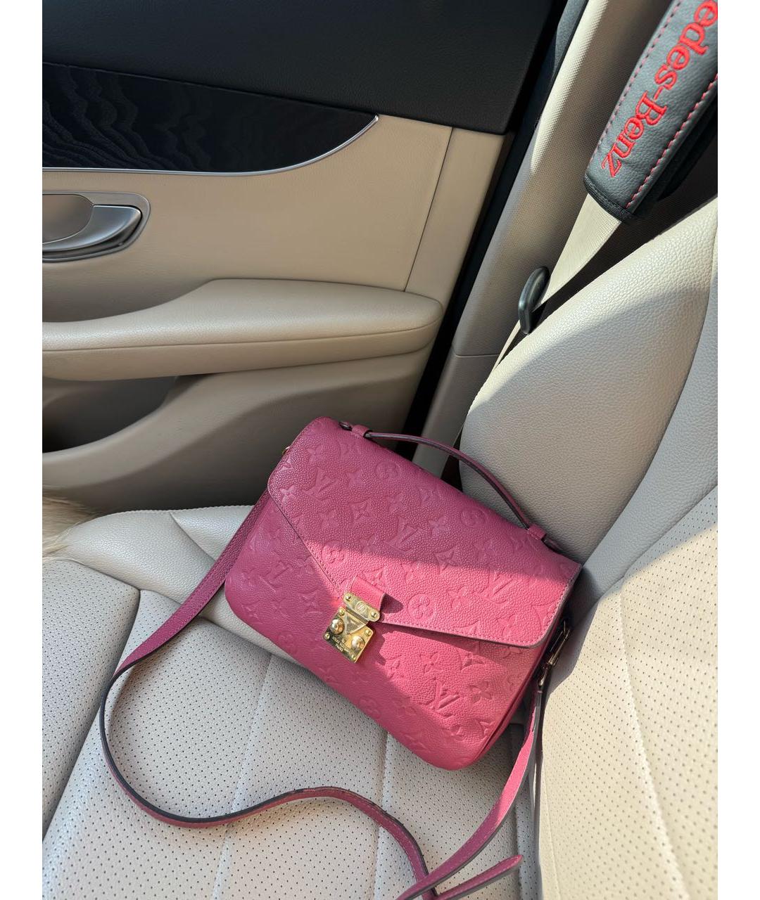 LOUIS VUITTON Розовая кожаная сумка через плечо, фото 2