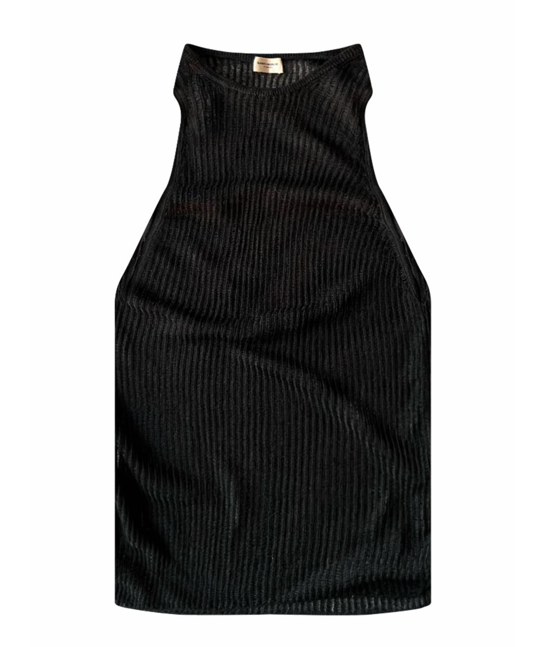 SAINT LAURENT Черная майка, фото 1
