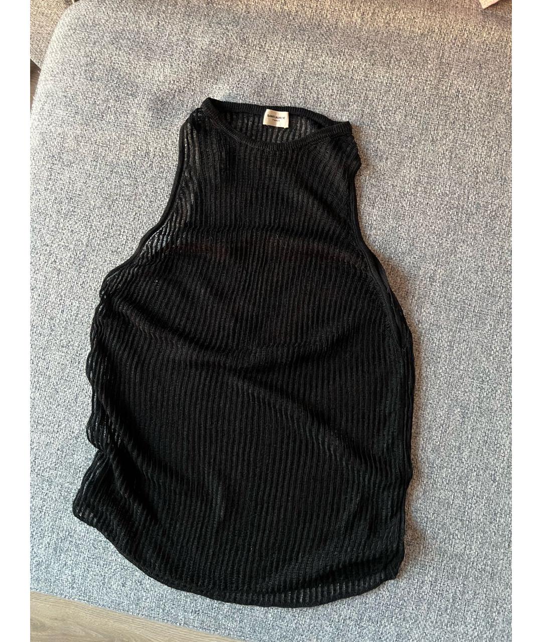 SAINT LAURENT Черная майка, фото 4