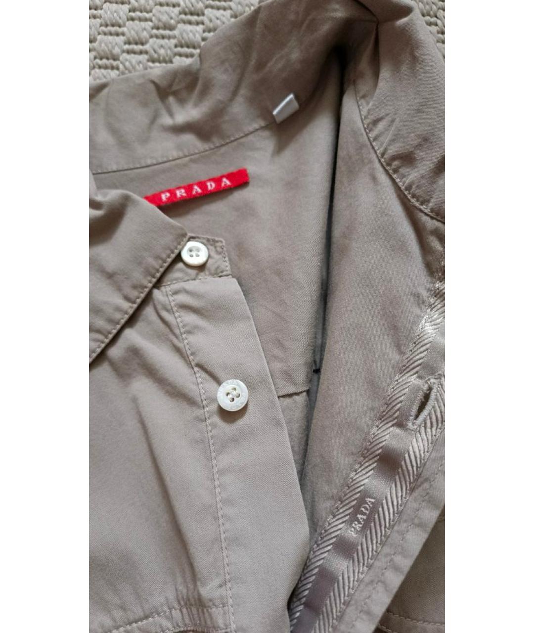 PRADA Бежевая хлопковая кэжуал рубашка, фото 3