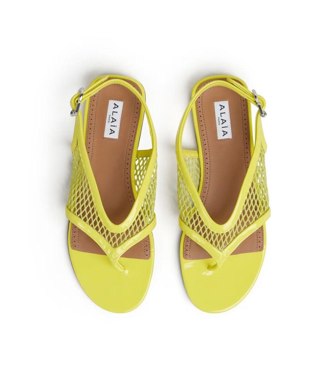 ALAIA Желтые сандалии из лакированной кожи, фото 4