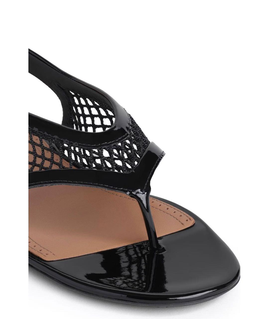 ALAIA Черные сандалии из лакированной кожи, фото 3