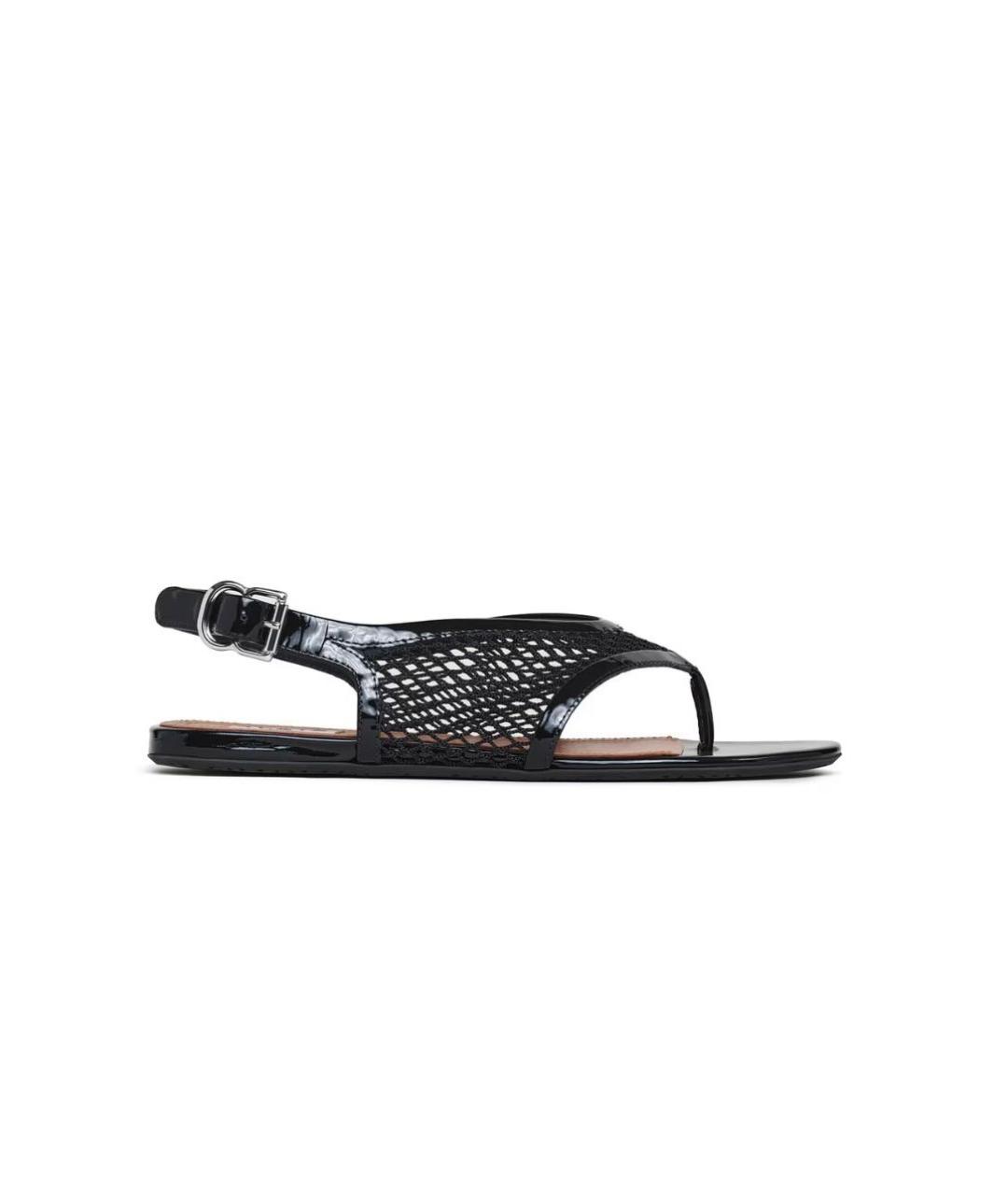 ALAIA Черные сандалии из лакированной кожи, фото 1