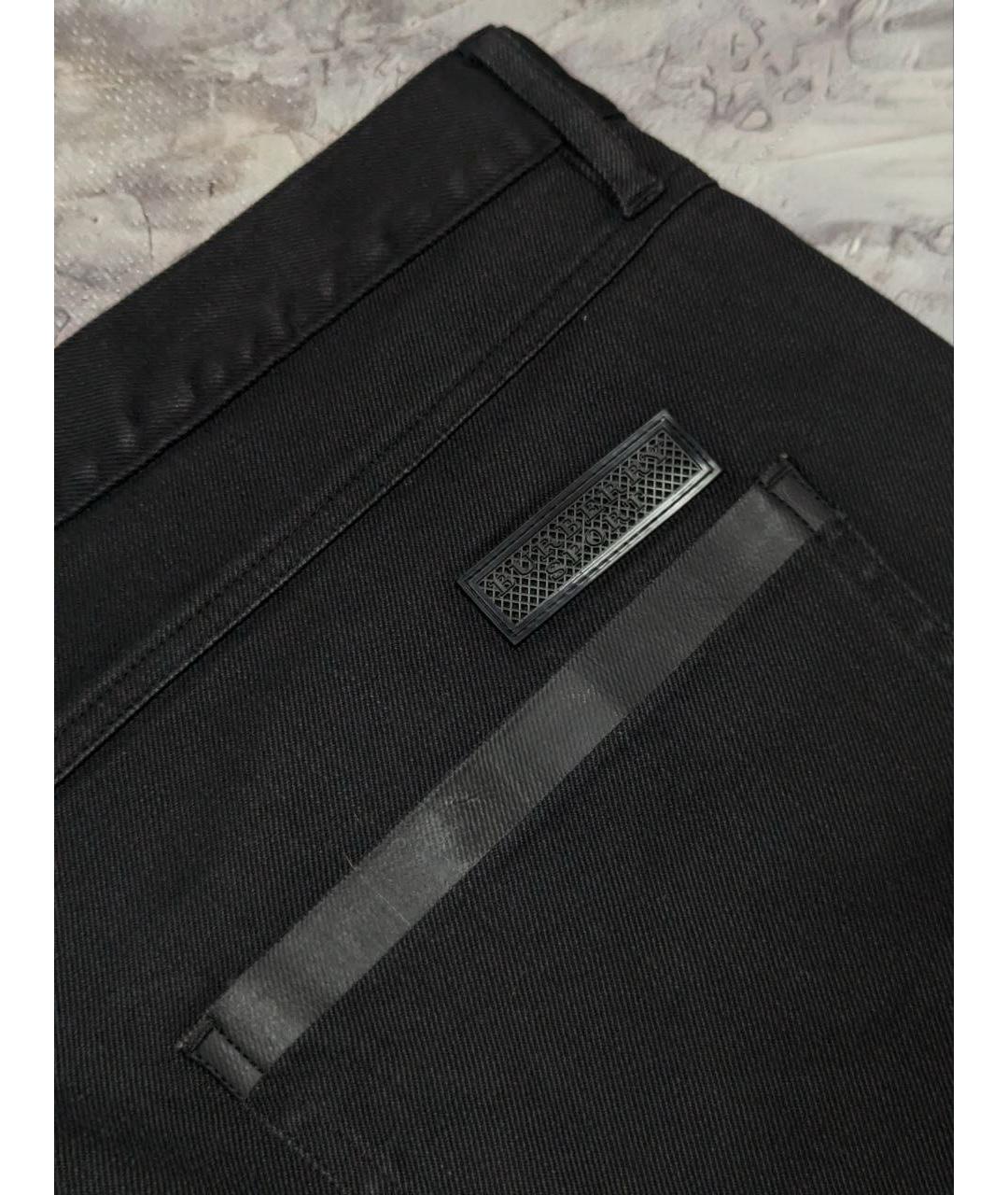 BURBERRY Черные хлопковые прямые джинсы, фото 4