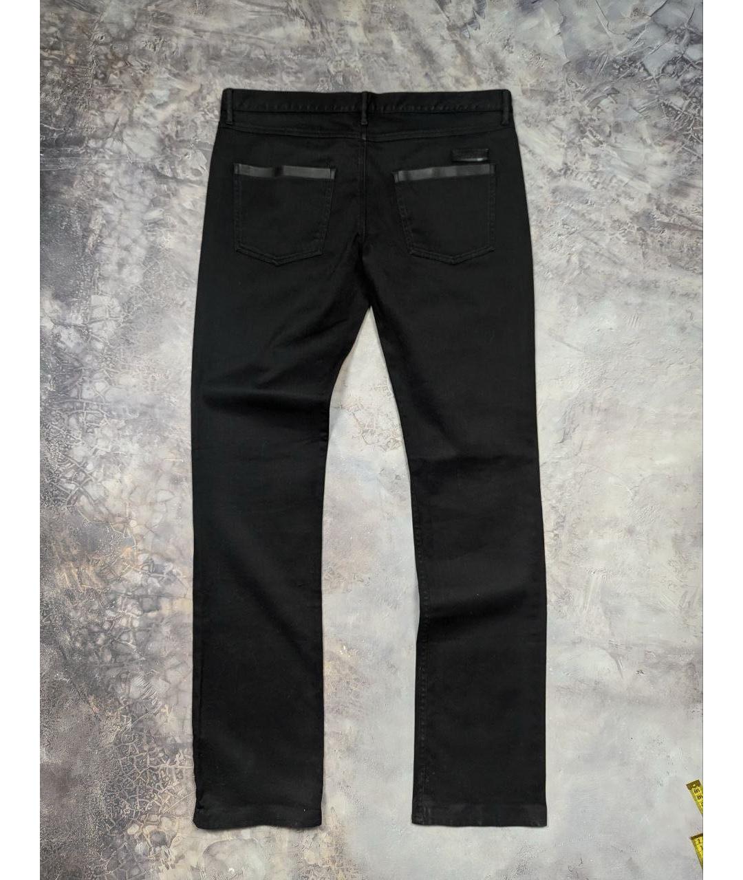 BURBERRY Черные хлопковые прямые джинсы, фото 2