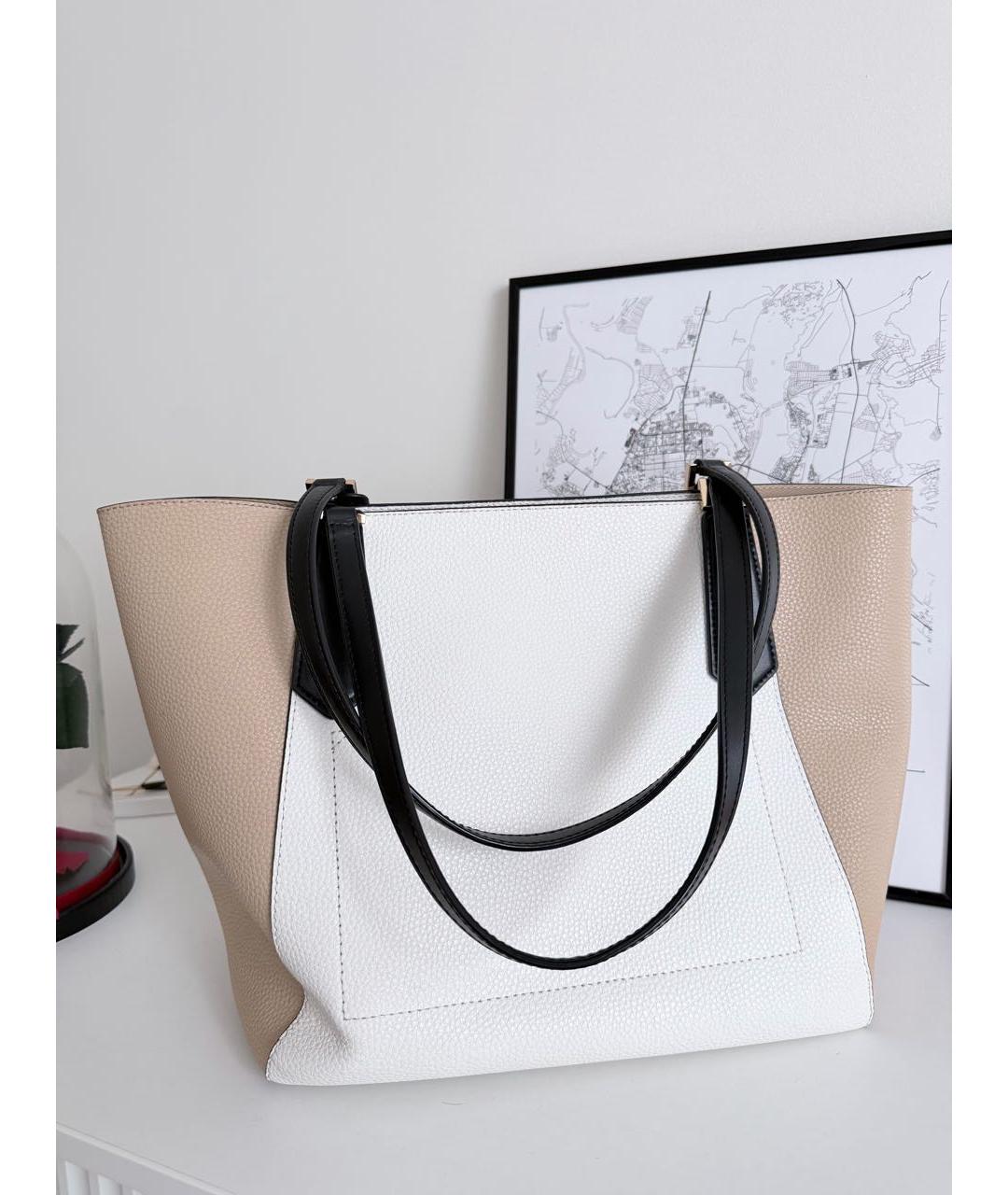 MICHAEL KORS Белая кожаная сумка тоут, фото 3