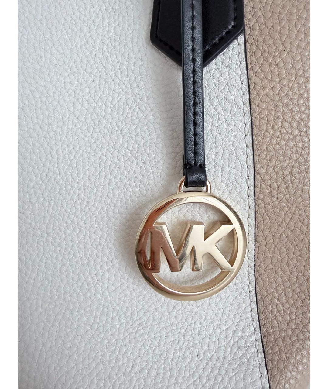 MICHAEL KORS Белая кожаная сумка тоут, фото 6