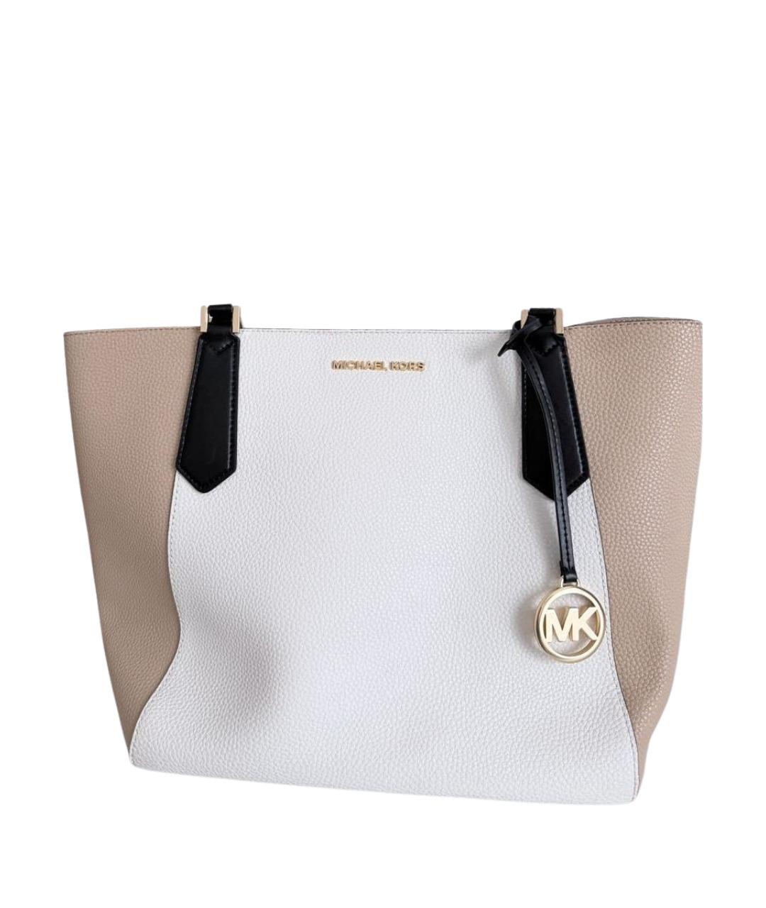 MICHAEL KORS Белая кожаная сумка тоут, фото 1