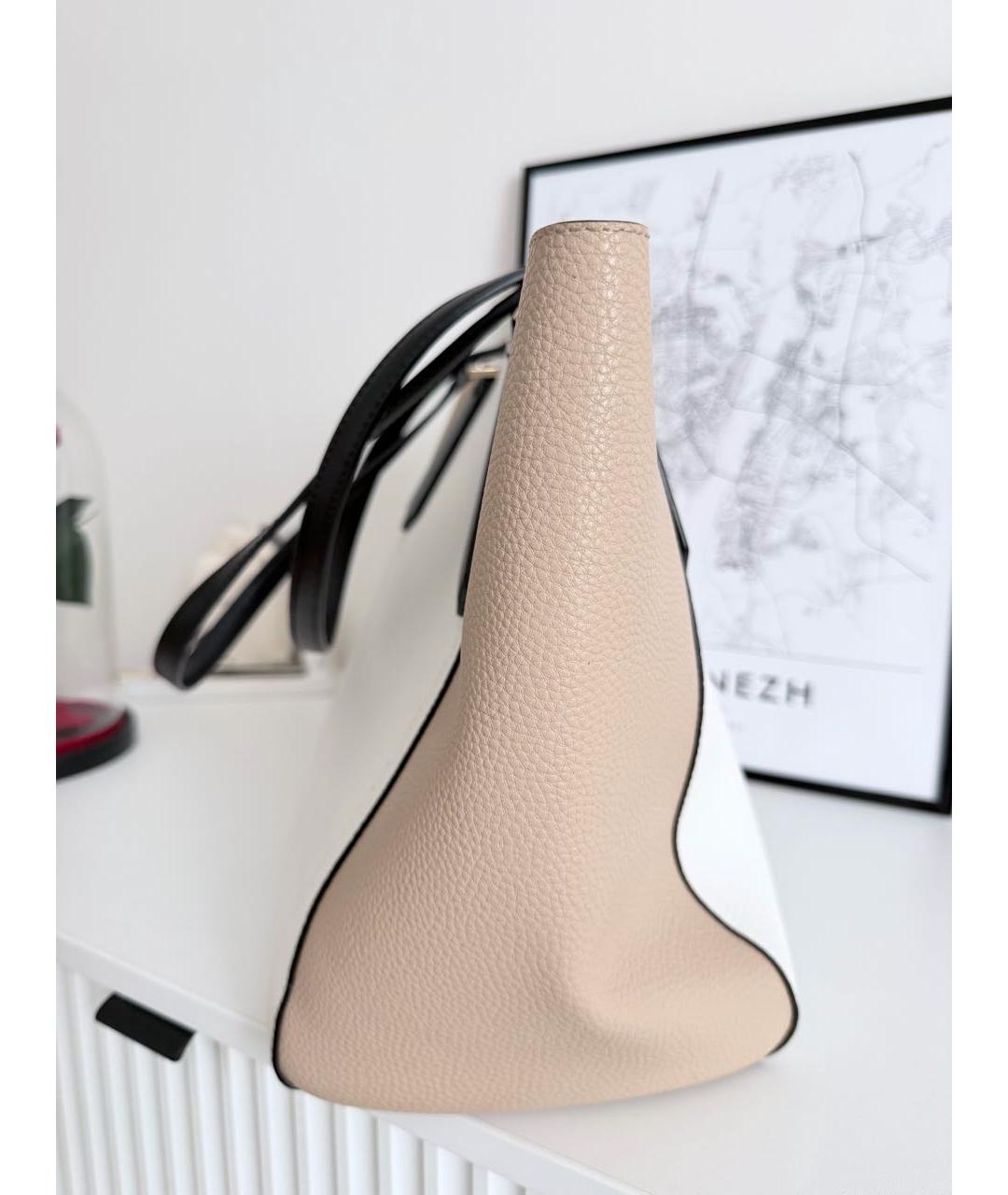 MICHAEL KORS Белая кожаная сумка тоут, фото 2