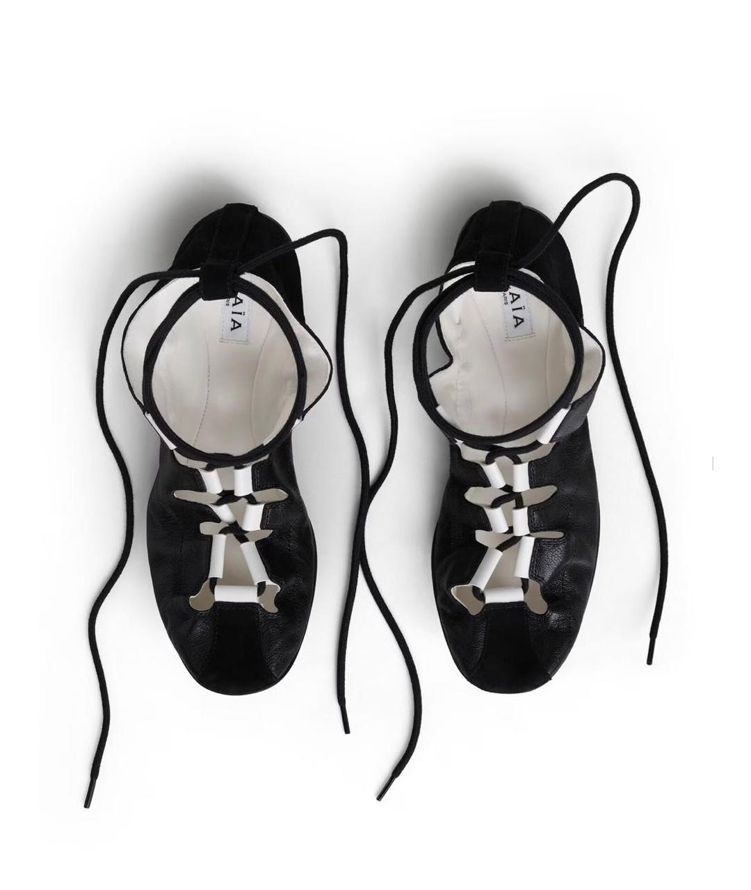 ALAIA Черные кожаные балетки, фото 4