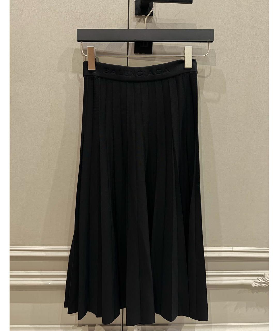 BALENCIAGA Черная вискозная юбка миди, фото 7
