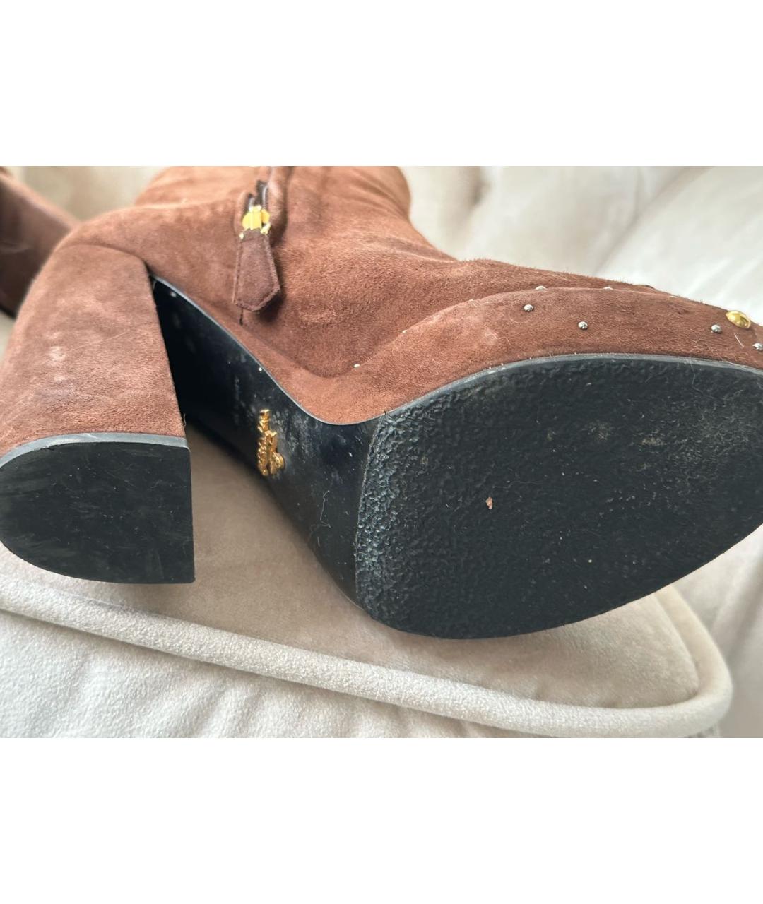 PRADA Коричневые замшевые ботильоны, фото 3