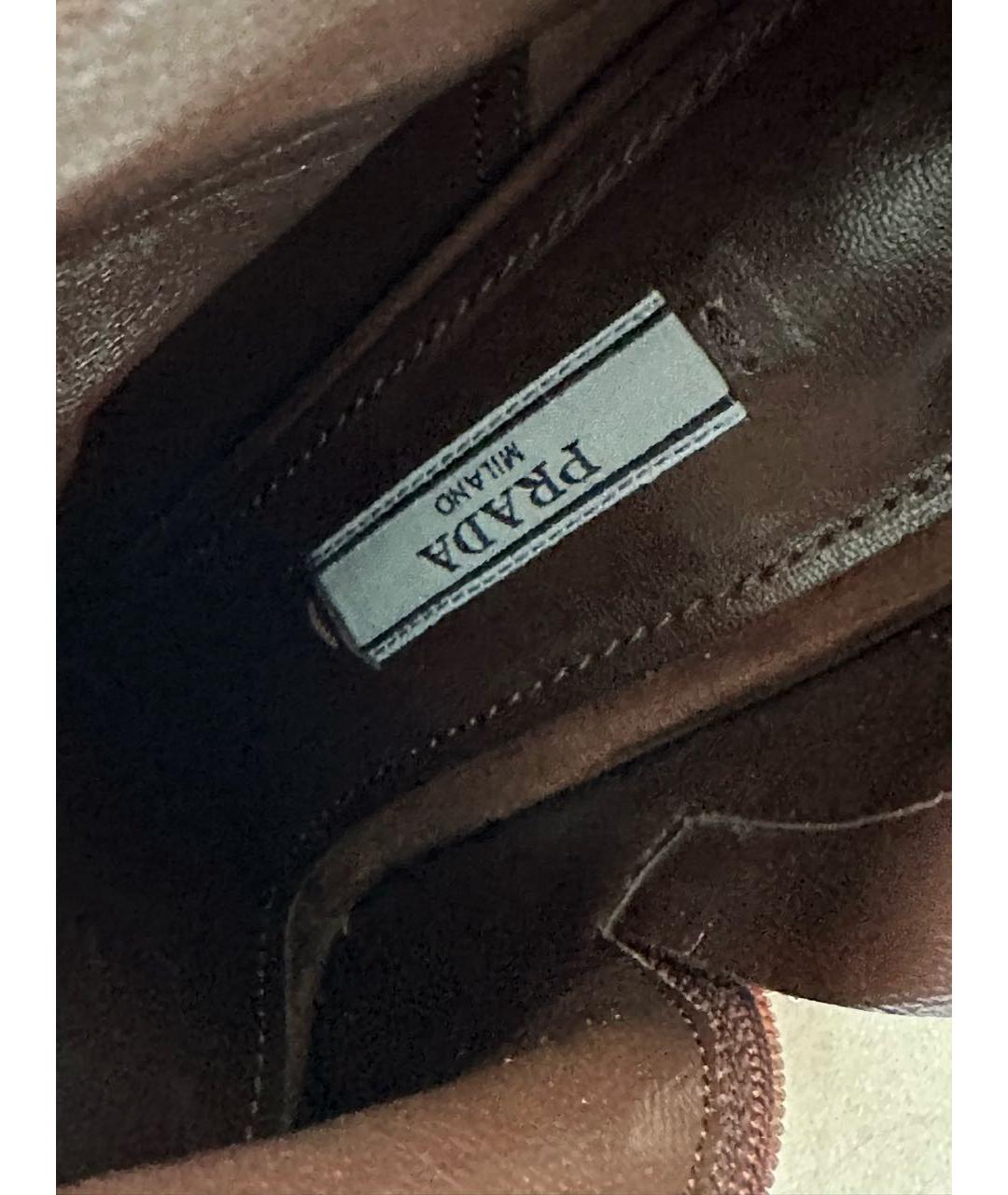 PRADA Коричневые замшевые ботильоны, фото 5