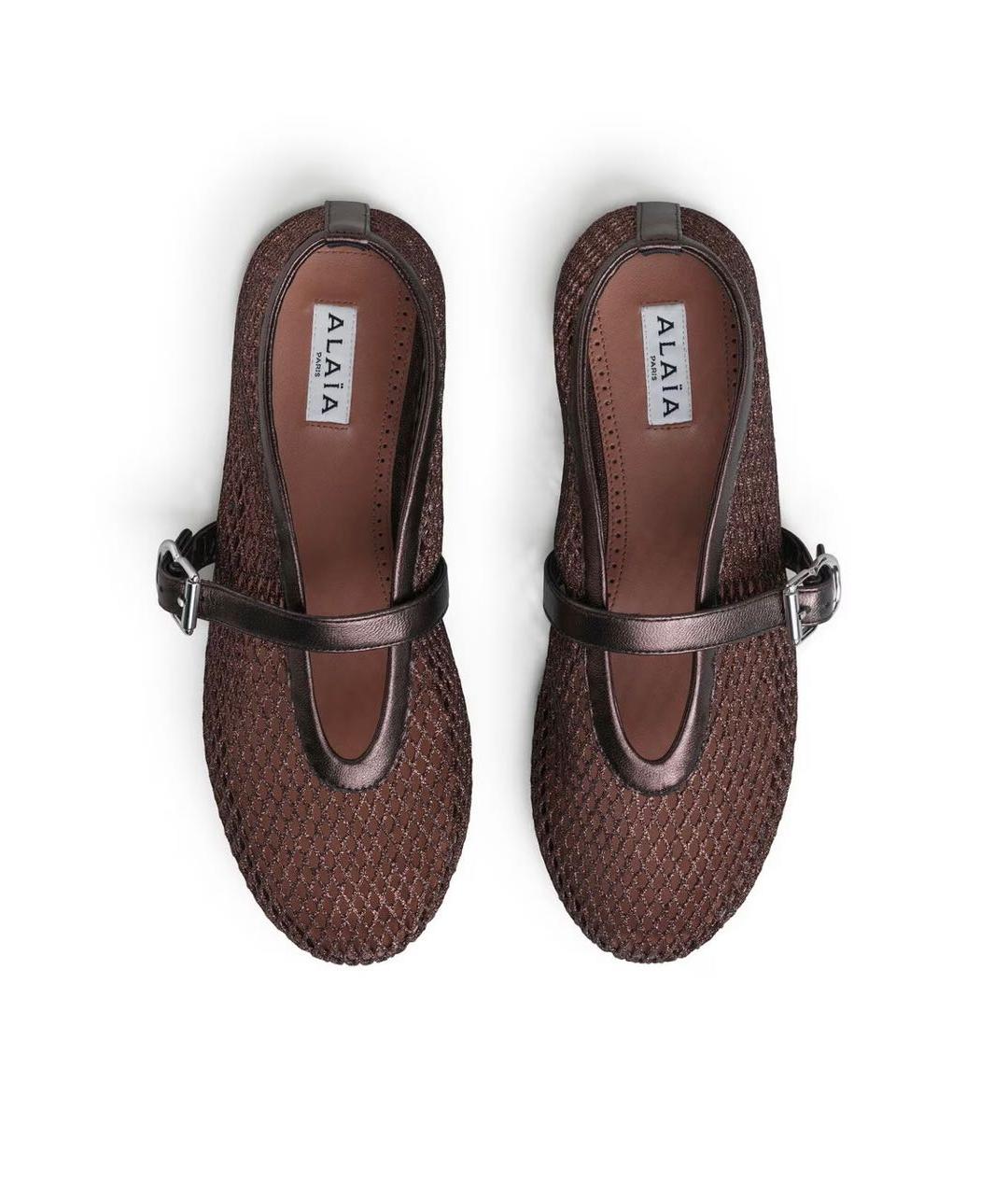 ALAIA Коричневые кожаные балетки, фото 4