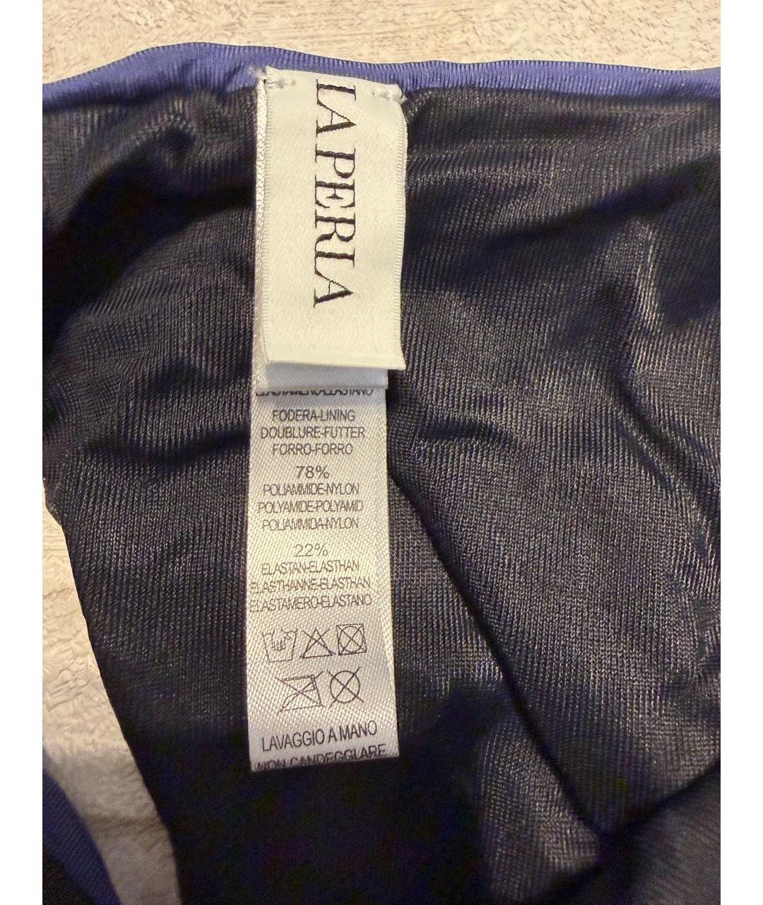 LA PERLA Темно-синий полиамидовый купальник, фото 3