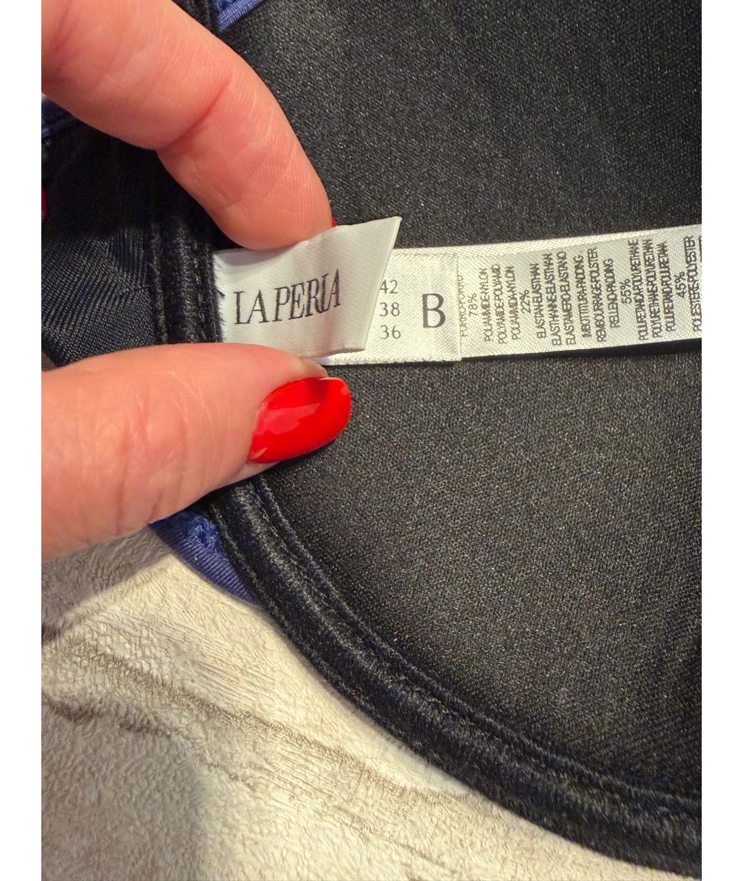 LA PERLA Темно-синий полиамидовый купальник, фото 7