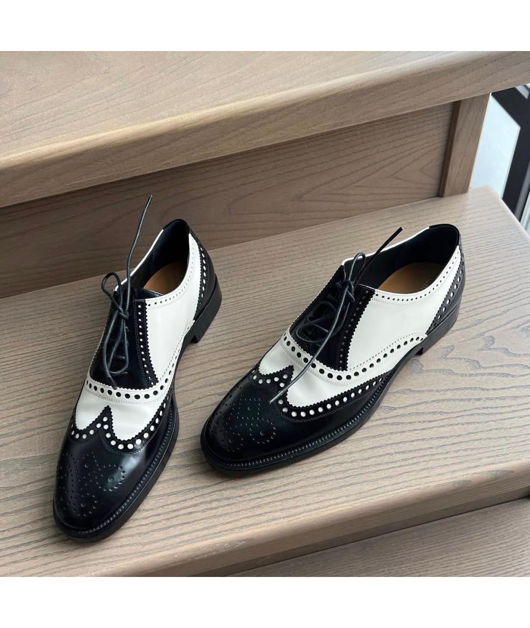CHRISTIAN DIOR Черные кожаные брогги и оксфорды, фото 6